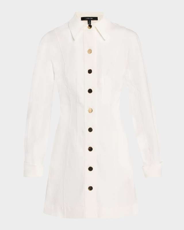 Alexa Denim Seamed Mini Dress